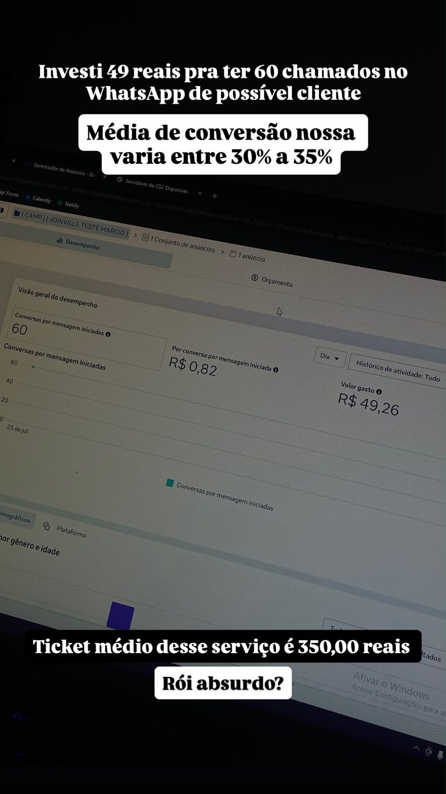 Print real de resultado de campanha